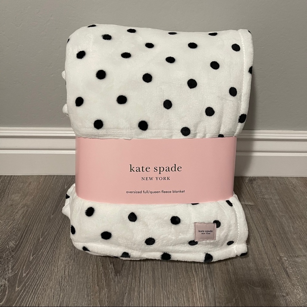 NWT KATE SPADE FULL/QUEEN FLEECE BLANKET - Picture 3 of 7